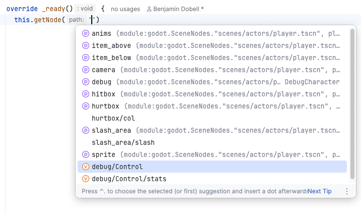 Node path completion